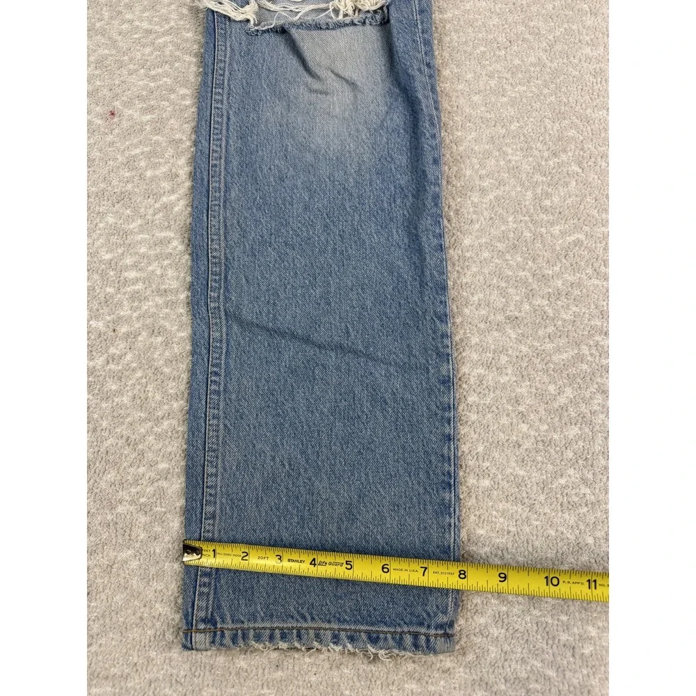 Reformation Jeans Womens‎ 26 Blue Zoe High Rise Loose Ripped Distressed Montauk